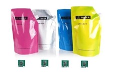 4 x COMPATIBLE BULK TONER REFILL FOR XEROX COLOR C60 / C 60  C-Y-M-K + 4 CHIPS picture