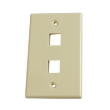 Construct Pro™ Single-Gang 2-Port Keystone Wall Plate (Ivory) picture