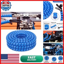 Pangda 25Ft Hydraulic Hose Protector 1.25 Inch Spiral Hose Wrap Cover Blue picture