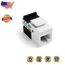 Cat 5e QuickPort Jacks, 10-Pack White, 1Gbps, Easy Termination picture
