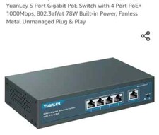 YuanLey 5-Port Unmanaged PoE Gigabit Switch 802.3af/at Compliant 78W Power picture