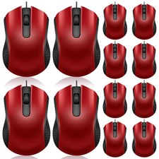 12 PCS Black Wired Computer Mouse Bulk USB Mice Ergonomic PC Laptop Office picture