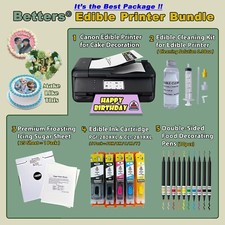 Edible Printer bundle- edible Ink & 25 Frosting Sheets & 10 food Pens &Clean Kit picture