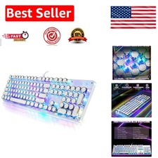 Retro Typewriter Style Mechanical Gaming Keyboard with RGB Backlighting 104 Keys picture