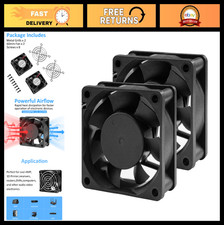 12V DC 60mm Mini Cooling Fan 2-Pack | High RPM 5600, Long-Life for Car Audio & E picture
