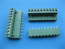 100 pcs 5.08mm Straight 10 way/pin Screw Terminal Block Connector Green Plugable picture
