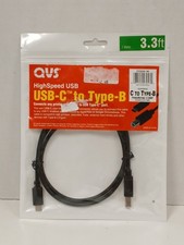 QVS HighSpeed USB-C to Type-B Data Cable 3AMP, 3.3ft picture