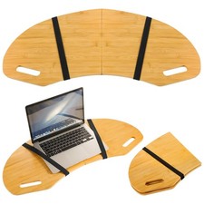 GlikCeil 29.5 Inch Wood Lap Desk with Handles Foldable Tray, Wood Color picture