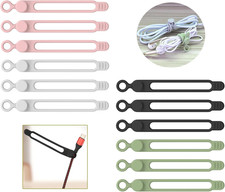 12Pcs Silicone Cable Ties, Cable Management Cord Organizer 4Colors picture