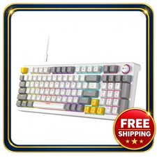 Mechanical Keyboard 96 Keys Red Switch RGB Backlit Compact PBT Keycaps picture