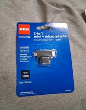 RCA Adapter 2-In-1 HDMI Female to HDMI Mini/Micro HDMI  DHMIMICE Brand New picture