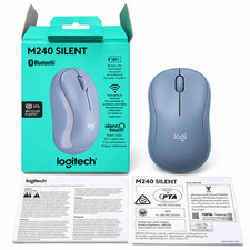 Logitech M240 Silent Bluetooth Wireless Mouse Lavender Blue Gray PC Mac picture