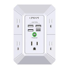 Wall Charger Surge Protector Qinlianf 5 Outlet Extender 4 Usb Charging Ports picture