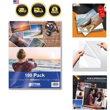 Self-Adhesive Photo Paper, Sticky Photo Paper, Glossy, 8.5 x 11 Inch, 100 She... picture