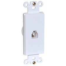 Decora Single Phone Jack Insert For Decorator Wall Plates RJ11 White 5 PCS picture
