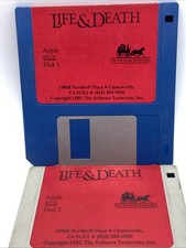 1989 Life & Death Apple IIGS Disk 1 & 2 Floppy Disks Rare Vintage PC untested picture