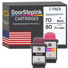 DoorStepInk Compatible Ink Cartridges for Lexmark #70 Black & #80 Tri-Color-USA picture