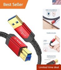 Braided 3.3FT USB 3.0 A to B Cable - 5Gbps Fast Data Transfer for Printers picture