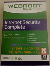 Webroot Internet Security Complete 2026 | Digital Key | 3 Yrs | 5 PC/MAC/MOBILE picture