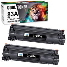 2 Black 83A CF283A Toner Cartridge For HP LaserJet Pro M201dw M225dw MFP Printer picture