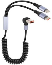 GELRHONR 66W Coiled Multi USB C Fast Charging Cable 90 1.8 ft - 4 ft, A to 2C picture