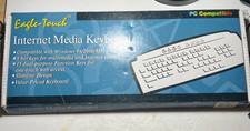 Vtg Eagle-Touch Internet Media Keyboard New Box Windows 98 2000 ME Slimline Wire picture