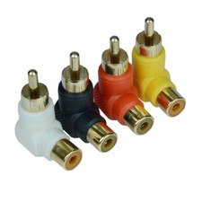 RCA Angled Connector Left Right Up Down 90 Degree Angle Plug Male To Female E... picture