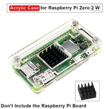 Raspberry Pi Zero 2 W Acrylic Case Transparent Shell Aluminum Heat Sink Cooling picture