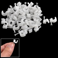 60 Pcs Wall Mount 5mm Dia Electric Cable Circle Nail Clips Fasteners picture