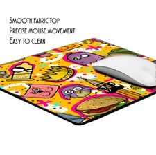 Colorful Abstract Cartoon Hamburger Pencil And Other Weird Designs Mouse Pad picture