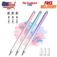 3 Pack Universal 2 in 1 High Precision Stylus Pens for Touch Screens Blue Pink picture