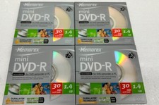 Lot 4 Memorex Mini DVD-R For DVD Camcorders 1.4GB 30min Write 4x Speed  Sealed picture