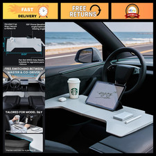Foldable Desk Food Tray for Tesla Model Y/3 - Portable Laptop Table with Support picture