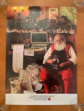 RARE 1983 Apple Computer Santa Poster Apple II III Christmas Steve Jobs Lisa Mac picture