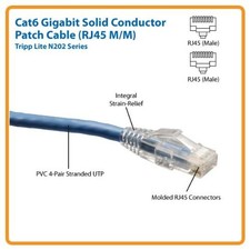 Tripp Lite N202200BL 200ft Cat6 Patch Cable Blue RJ45 M-M picture