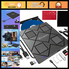 8-in-1 USB-C Blu-ray Drive, Hub & Card Reader for Laptop - External Multi-Functi picture