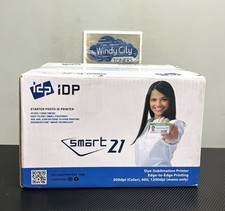 IDP SMART-21S Starter ID Printer Bundle plastic card printer color New Open Box picture