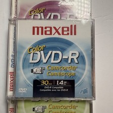 Maxell 5-Pack Mini Color DVD-R Camcorder Media Gamescope 1.4 GB 30-Minute • New picture