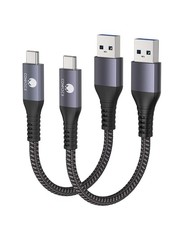 CONMDEX Android Auto USB Cable [1.5ft, 2-Pack] 10Gbps, 3A 1.5ft+1.5ft, Grey picture