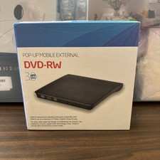 New In Box Pop-Up Mobile External DVD-RW Drive USB 3.0 Black picture