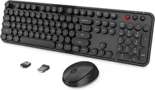 Combo de teclado y mouse inalámbricos, teclado ergonómico de tamaño completo con picture