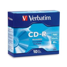 Verbatim 10pk Blank CD R Discs 700MB High Grade Storage Media for Music Images picture