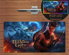 Anime RGB LED Large Mouse Pad Baldur's Gate 3 Karlach Gaming Mat Mousepad Gift picture