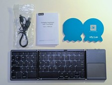 Portable FOLDING JELLY COMB BLUETOOTH WIRELESS KEYBOARD Built in Touchpad WORKS picture