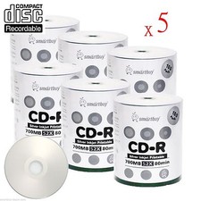 3000 SmartBuy CD-R 52X 700MB/80Min Silver Inkjet Hub Printable Blank Record Disc picture