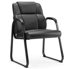 Office Guest Chairs Reception Waiting Room Deep Black C-6130-1P Sweetcrispy picture