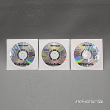 Vintage Set of 3 PC Software Microsoft Works Suite 2001 Set Up Discs 1 , 2 , 3 picture