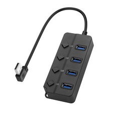 90 Degree USB Hub Splitter USB 2.0 Data Hub with Individual LED Button On/Off... picture