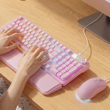 Wired Keyboard and Combo with Detachable Wrist Rest, Quiet Ergonomic Keyboard... picture