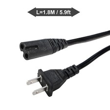 1US 2 Prong 2 Pin AC Power Cord Cable Charge Adapter for PC Laptop PS3 PS2 Slim picture